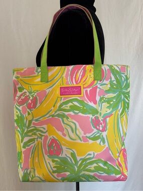 Lilly Pulitzer Estee Lauder Beach Tote Tropical Coastal Resort Bag